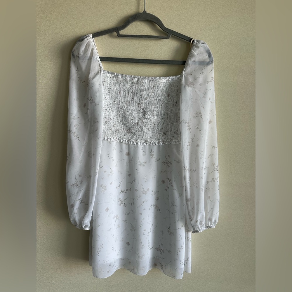 Aritzia Wilfred Villa Smocked Dress Women’s Sz 0 Floral Prairie Fairy Whimsical - Picture 5 of 11